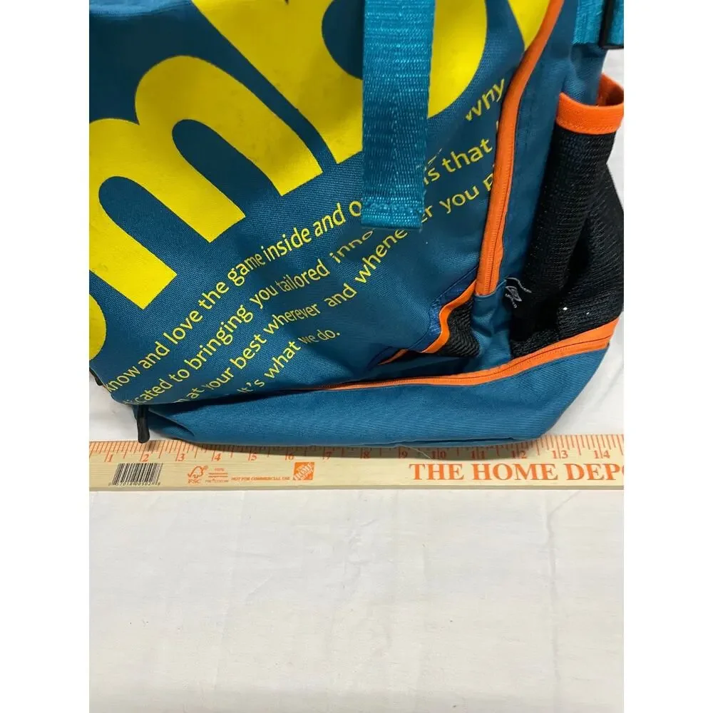 Umbro Backpack With Vibrant Blue Design, Yellow Branding, Orange Accents 18x12x5